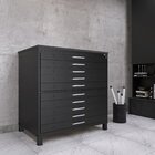 Mapoteca 10 Gavetas Map10 120,4cm X 122,3cm Aço Preto