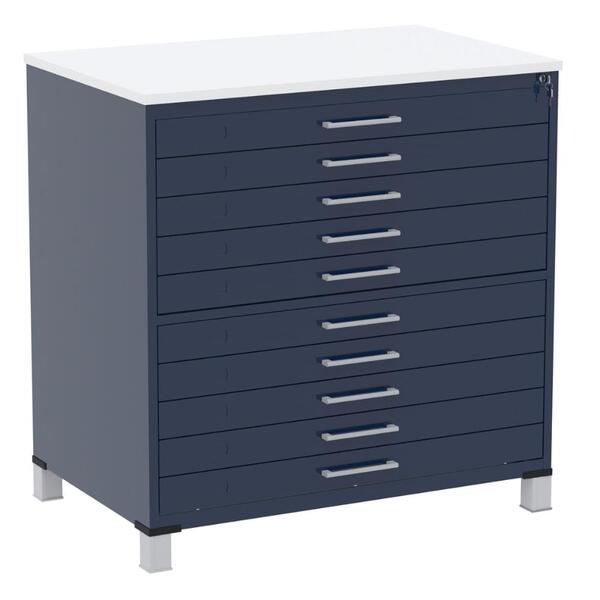 Mapoteca 10 Gavetas Pandin 120 Cm (larg) Inmetro Tampo Mdp Br