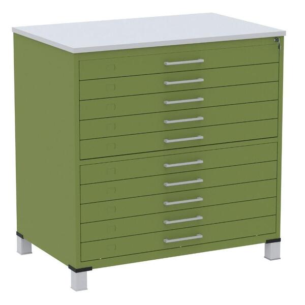 Mapoteca 10 Gavetas Pandin 120 Cm (larg) Inmetro Tampo Mdp Ci