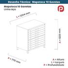 Mapoteca 10 Gavetas Pandin 120 Cm (larg) Inmetro Tampo Mdp Ci