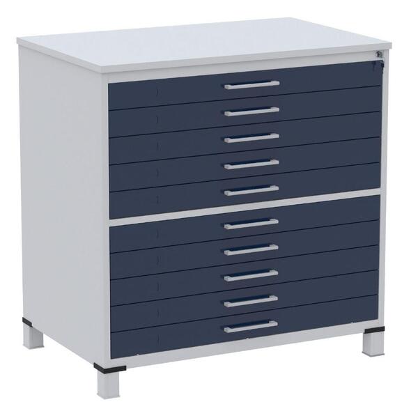 Mapoteca 10 Gavetas Pandin 120 Cm (larg) Inmetro Tampo Mdp Ci