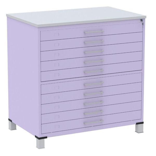 Mapoteca 10 Gavetas Pandin 120 Cm (larg) Inmetro Tampo Mdp Ci