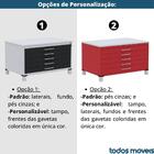 Mapoteca 5 Gavetas Pandin 120 Cm (larg) Inmetro Tampo Mdp Bra