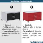 Mapoteca 5 Gavetas Pandin 120 Cm (larg) Inmetro Tampo Mdp Pre