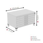 Mapoteca De Aço Fixa Com 05 Gavetas