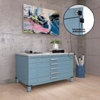 Mapoteca De Aço Fixa Com 05 Gavetas Azul Dali /cinza