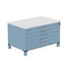 Mapoteca Mont 5 Gavetas 71,3cm X 120,4cm Aço Azul Dali