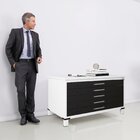 Mapoteca Mont 5 Gavetas 71,3cm X 120,4cm Aço Branco/preto