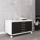 Mapoteca Mont 5 Gavetas 71,3cm X 120,4cm Aço Branco/preto