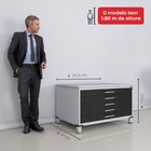 Mapoteca Mont 5 Gavetas 71,3cm X 120,4cm Aço Cinza/preto