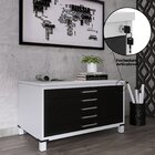 Mapoteca Mont 5 Gavetas 71,3cm X 120,4cm Aço Cinza/preto