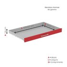 Mapoteca Mont 5 Gavetas 71,3cm X 120,4cm Aço Cinza/vermelho