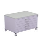 Mapoteca Mont 5 Gavetas 71,3cm X 120,4cm Aço Lilas/cinza