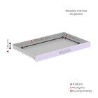 Mapoteca Mont 5 Gavetas 71,3cm X 120,4cm Aço Lilas/cinza