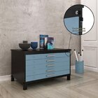 Mapoteca Mont 5 Gavetas 71,3cm X 120,4cm Aço Preto/azul Dali