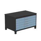 Mapoteca Mont 5 Gavetas 71,3cm X 120,4cm Aço Preto/azul Dali