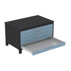 Mapoteca Mont 5 Gavetas 71,3cm X 120,4cm Aço Preto/azul Dali