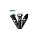 Maquina 3 Em 1 Cortar Cabelo Aparador Barbeador Kemei Km6558