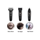 Maquina 3 Em 1 Cortar Cabelo Aparador Barbeador Kemei Km6558