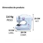Máquina Costura Portátil Mini 12 Pontos Bivolt C/kit Costura