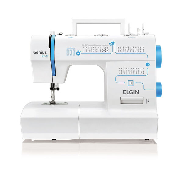 Máquina De Costura Elgin Jx4035 Portátil Genius, Branco 110v