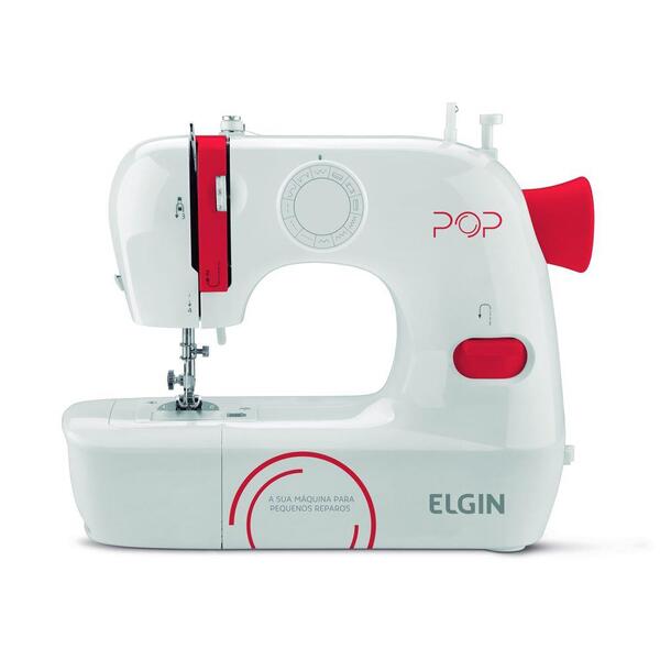 Máquina De Costura Elgin Pop Branca E Vermelha Bl-1009 – Bivo