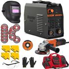 Maquina De Solda Portatil Bivolt Evo-160m Kit Serralheiro