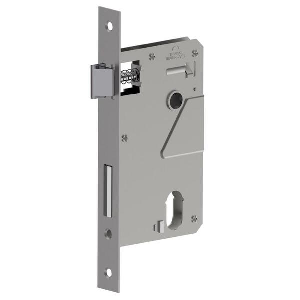 Maquina Fechadura Entrada 55mm Canto Reto Inox Polido Alianca