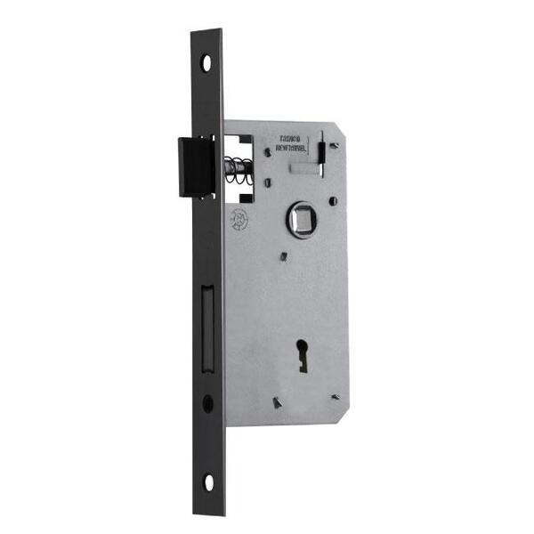 Maquina Fechadura Interna S40 Canto Reto Preto Fosco Alianca