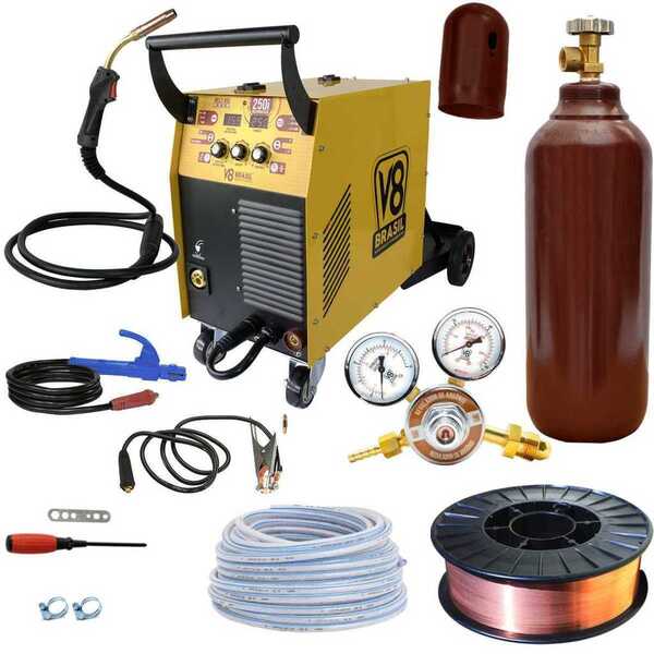 Máquina Multiprocesso 250i + Cilindro De Argônio 1m³ + Arame