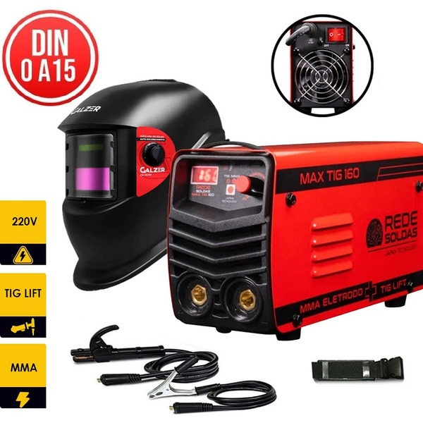 Maquina Solda Inversora 160a Mma Tig Rede Soldas + Mascara