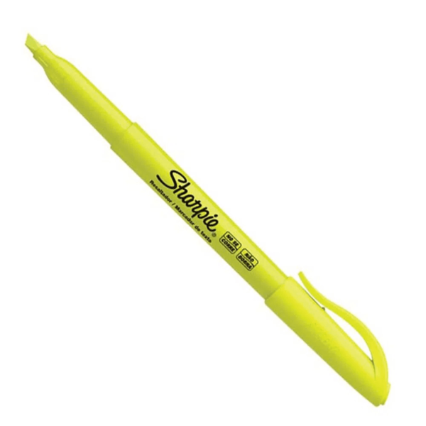 Marca Texto Sharpie Paper Mate Amarelo Com 12 Unidades