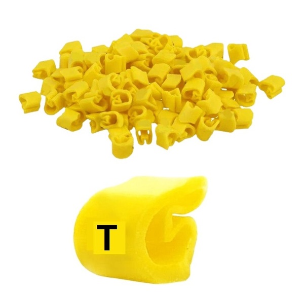 Marcador Anilha Gravado Letra T Amarela 100 Pçs Mhg2/5