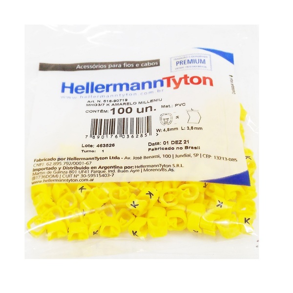 Marcador Anilha P/ Cabos 1,5 A 10 Mm² Mhg3/7 Letra K