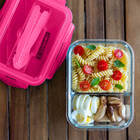 Marmita Com Talheres 1l Pote Vidro Com Divisória E Tampa Herm