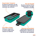 Marmita Fit Para Micro-ondas Com Divisória E Talheres 1 3 Lit