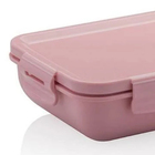 Marmita Hermetica Retangular Rosa Ou