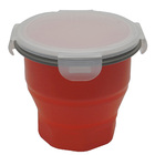 Marmita Porta Alimentos Redondo Retrátil Em Silicone Com Tamp