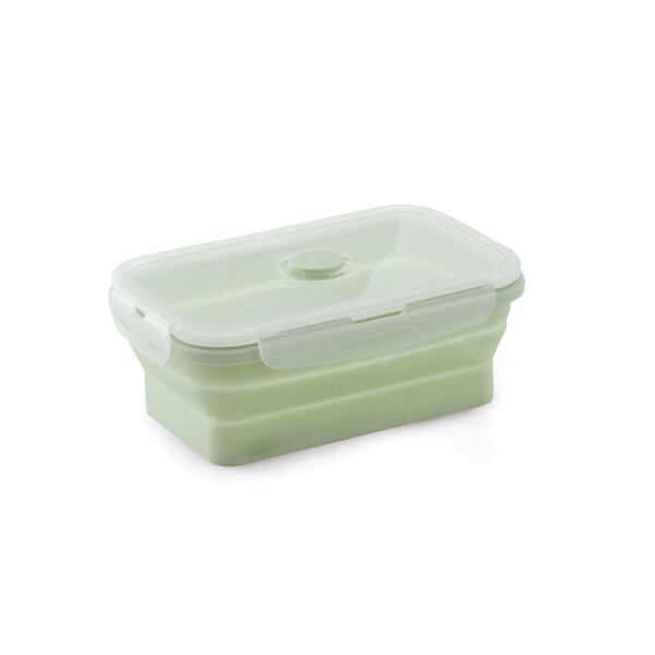 Marmita Porta Alimentos Silicone Retrátil 450ml Verde Mimo St