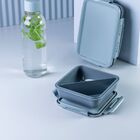 Marmita Pote Quadrada Bicolor Azul Glacial Com Divisória Ou