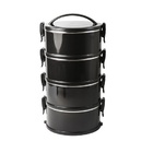 Marmita Termoprática Preta Conjunto 4 Unidades