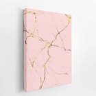 Mármore Dourado E Rose Decorativo Quadro Canvas 140x90cm