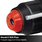 Martelete Perfurador Rompedor Einhell TE-HD 18/20 Li SDS Plus 1,8J F a Bateria 18V