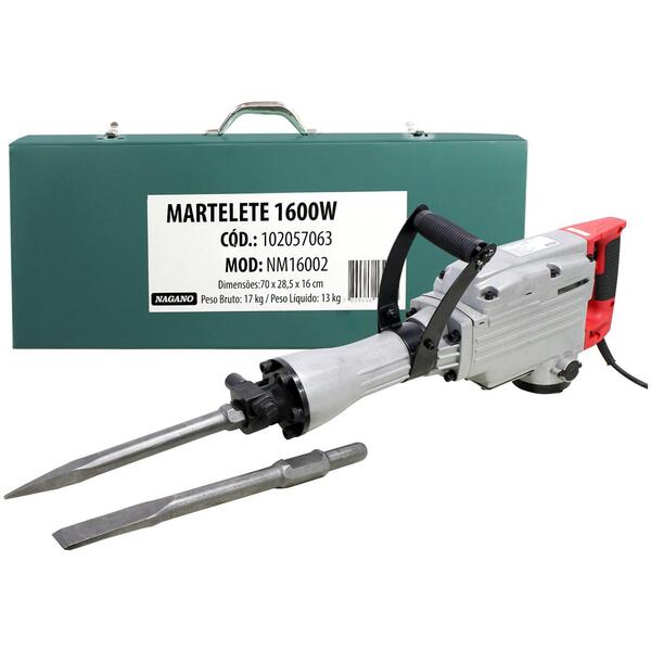 Martelete Rompedor Demolidor 45j 1600w Com Maleta - 220v