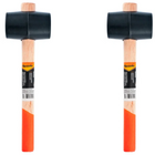 Martelo Borracha Preta 0450gr Cabo Madeira  - Sparta