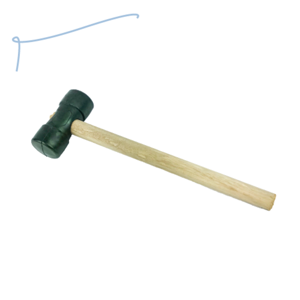 Martelo De Borracha Com Cabo De Madeira Preto 40mm