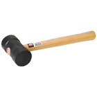 Martelo De Borracha Max Preto Com Cabo De Madeira 60mm