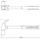 Martelo De Unha 27mm Cabeca Aco Especial Cabo Aco Fixado Com