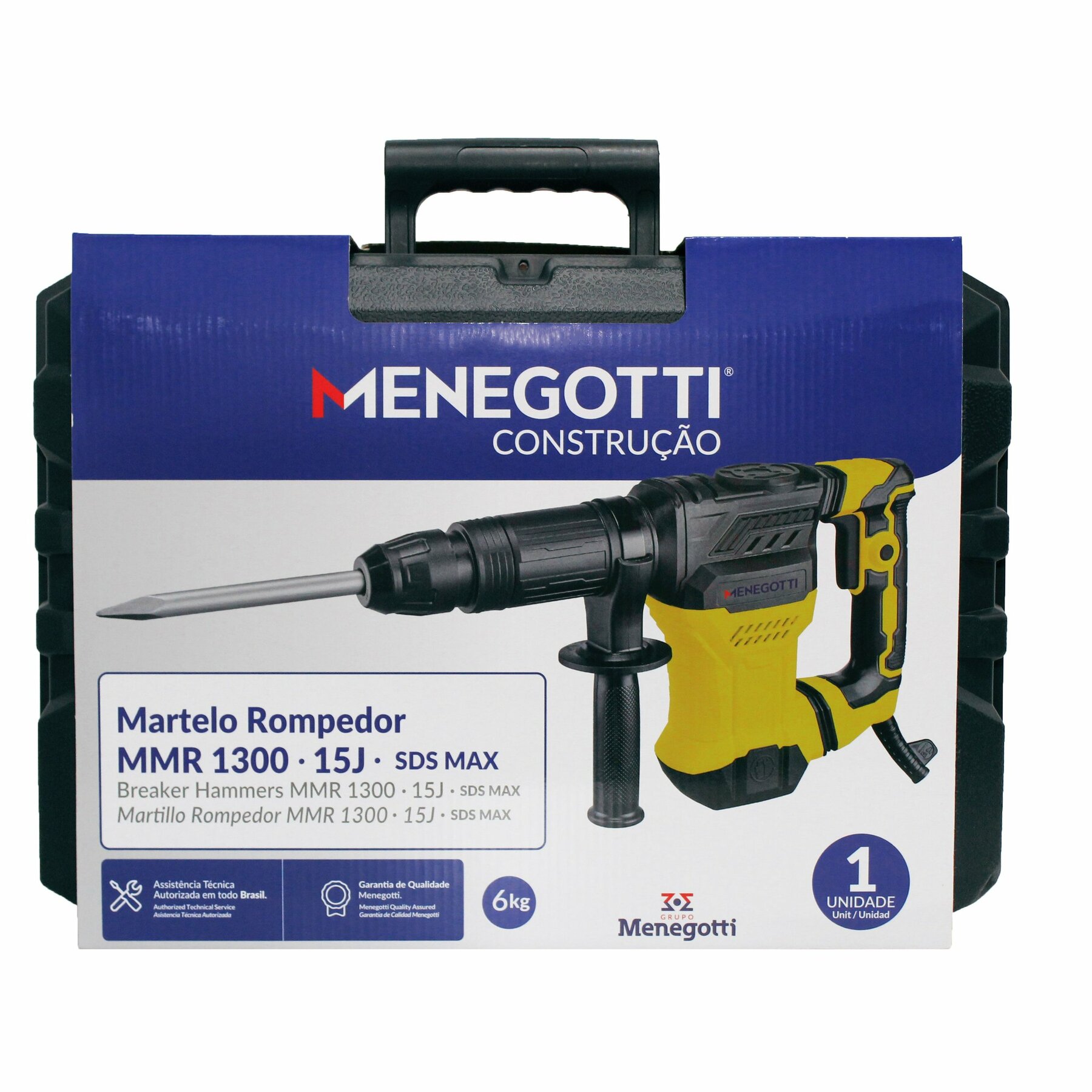 Martelo Rompedor Mmr1300 15j 6kg Monofasico 60hz 220v Menegotti