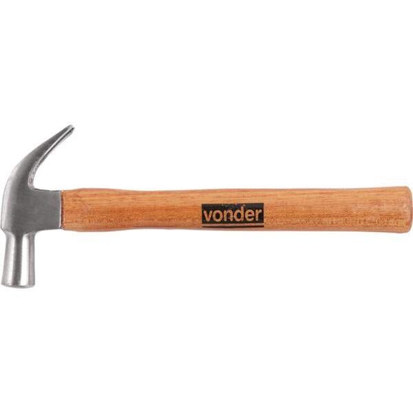 Martelo Unha 27mm Aço Forjado Polido Cabo Madeira - Vonder